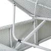  3 részes fehér polyrattan kerti napozóágy szett asztallal