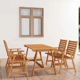  5 darabos tömör akácfa kerti étkezőszett