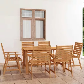  7 részes tömör akácfa kerti étkezőszett