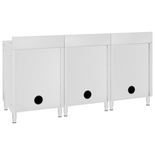  3 db rozsdamentes acél kereskedelmi konyhai mosogatószekrény