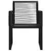  5 részes fekete PVC rattan kültéri étkezőgarnitúra