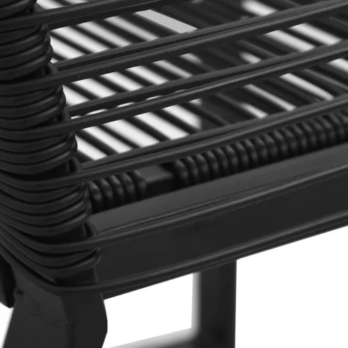  5 részes fekete PVC rattan kültéri étkezőgarnitúra