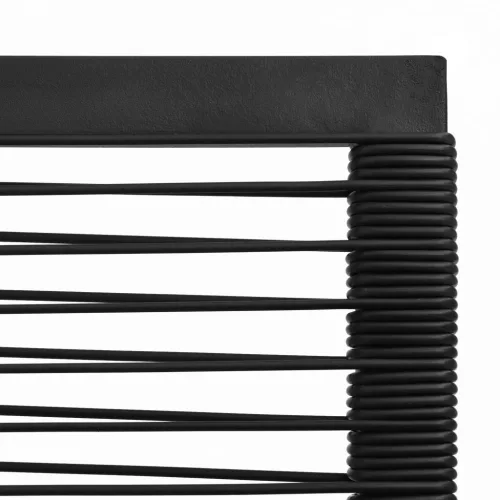  5 részes fekete PVC rattan kültéri étkezőgarnitúra