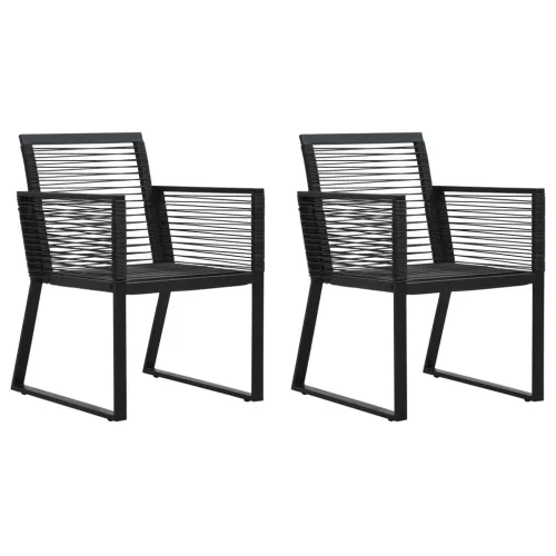  3 részes fekete PVC rattan kültéri étkezőgarnitúra