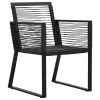  3 részes fekete PVC rattan kültéri étkezőgarnitúra