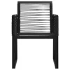  3 részes fekete PVC rattan kültéri étkezőgarnitúra
