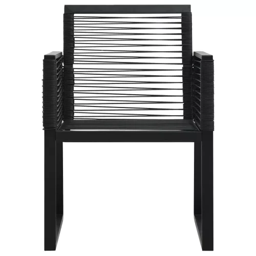  3 részes fekete PVC rattan kültéri étkezőgarnitúra