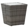  5 részes szürke polyrattan és edzett üveg kerti bisztrószett