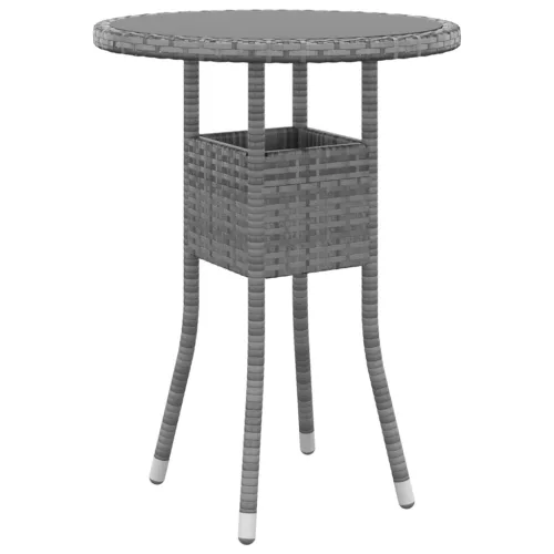  3 részes szürke polyrattan kerti étkezőgarnitúra