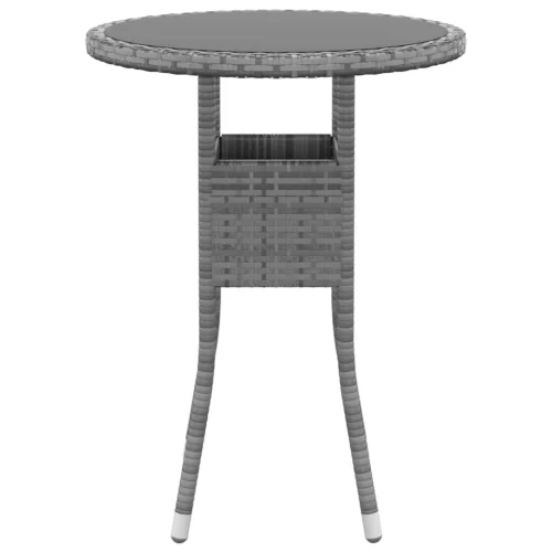 3 részes szürke polyrattan kerti étkezőgarnitúra