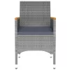  3 részes szürke polyrattan kerti étkezőgarnitúra
