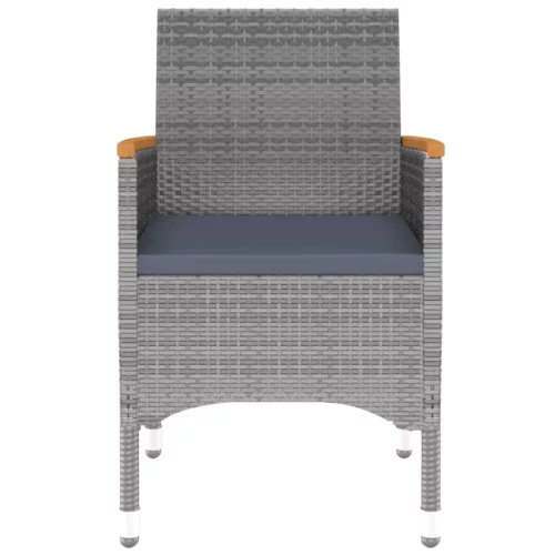  3 részes szürke polyrattan kerti étkezőgarnitúra