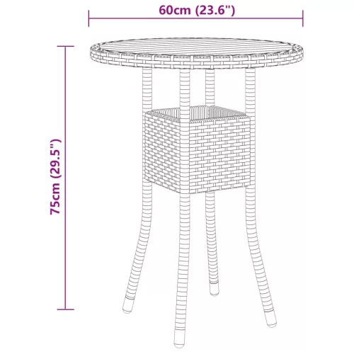  3 részes szürke polyrattan kerti étkezőgarnitúra
