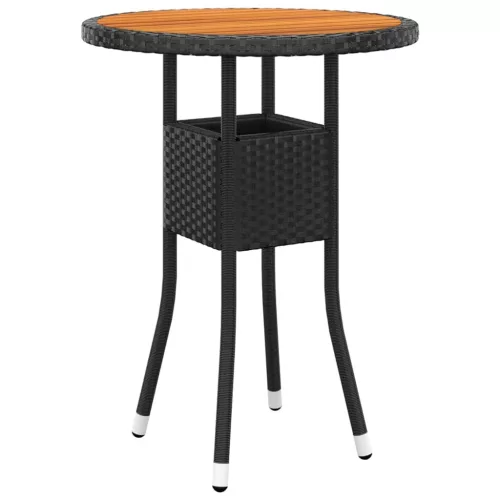  3 részes fekete polyrattan kerti étkezőgarnitúra