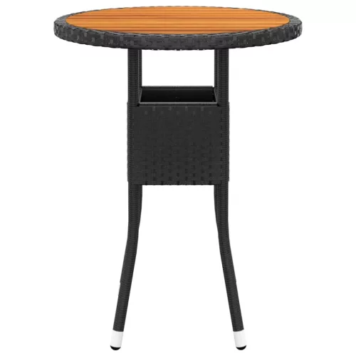  3 részes fekete polyrattan kerti étkezőgarnitúra