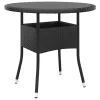 3 részes fekete polyrattan kerti étkezőgarnitúra