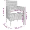 3 részes fekete polyrattan kerti étkezőgarnitúra