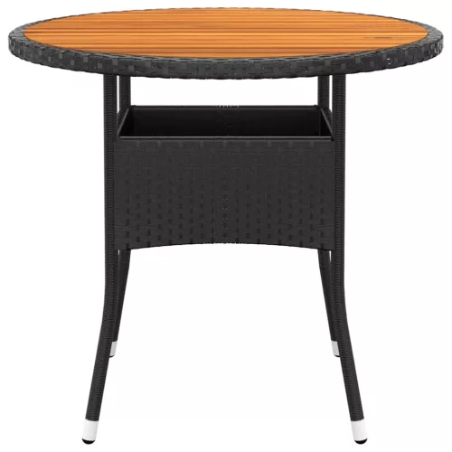  3 részes fekete polyrattan kerti étkezőgarnitúra