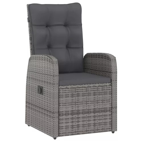  9 részes szürke kültéri polyrattan étkezőszett párnákkal