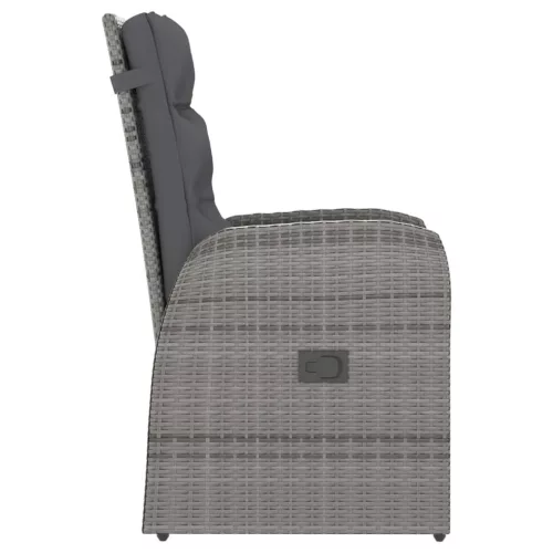  9 részes szürke kültéri polyrattan étkezőszett párnákkal