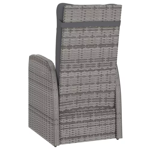  9 részes szürke kültéri polyrattan étkezőszett párnákkal
