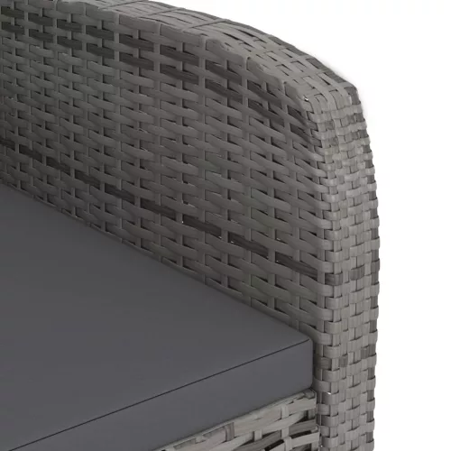  9 részes szürke kültéri polyrattan étkezőszett párnákkal