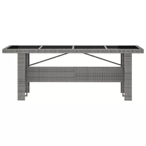  9 részes szürke kültéri polyrattan étkezőszett párnákkal