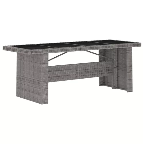  7 részes szürke polyrattan kültéri étkezőgarnitúra párnákkal