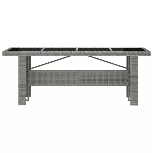  7 részes szürke polyrattan kültéri étkezőgarnitúra párnákkal