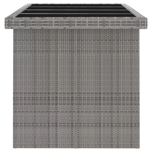  7 részes szürke polyrattan kültéri étkezőgarnitúra párnákkal