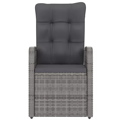  7 részes szürke polyrattan kültéri étkezőgarnitúra párnákkal