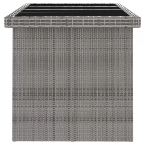  11 részes szürke polyrattan kültéri étkezőszett párnákkal