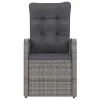  11 részes szürke polyrattan kültéri étkezőszett párnákkal
