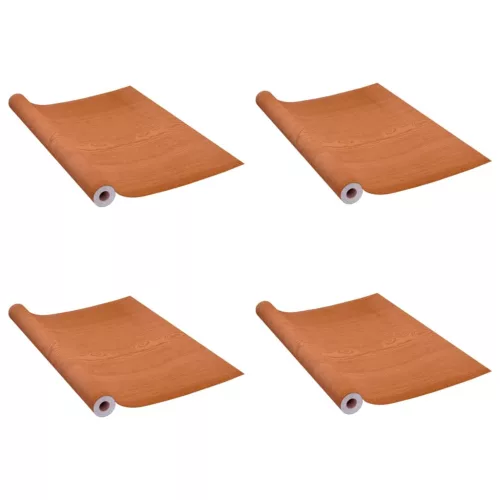  4 db világos tölgyszínű öntapadó PVC ajtófólia 210 x 90 cm