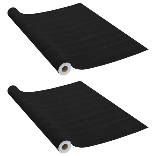  2 db sötét faszínű öntapadó PVC ajtófólia 500 x 90 cm
