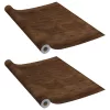  2 db sötét tölgyszínű öntapadó PVC ajtófólia 500 x 90 cm