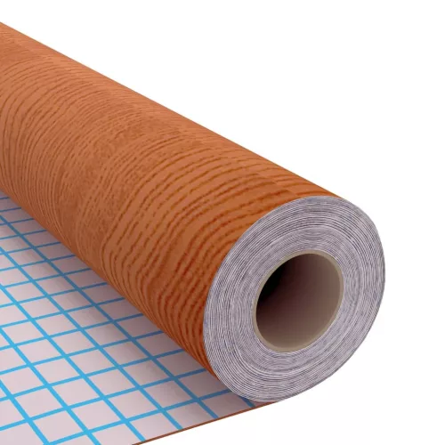  2 db világos tölgyszínű öntapadó PVC ajtófólia 500 x 90 cm