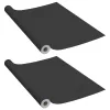  2 db fekete öntapadó PVC ajtófólia 500 x 90 cm