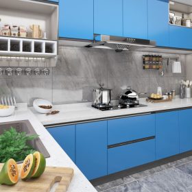  2 db azúrkék öntapadó PVC ajtófólia 500 x 90 cm