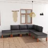  6 részes szürke polyrattan kerti ülőgarnitúra párnákkal