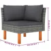  6 részes szürke polyrattan kerti ülőgarnitúra párnákkal