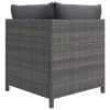  7 részes szürke polyrattan kerti ülőgarnitúra párnákkal