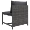  7 részes szürke polyrattan kerti ülőgarnitúra párnákkal