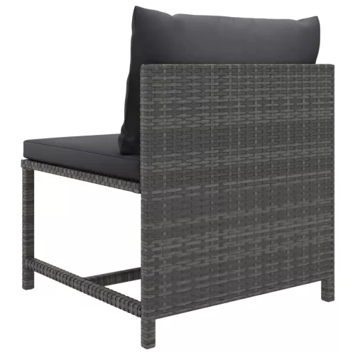  7 részes szürke polyrattan kerti ülőgarnitúra párnákkal