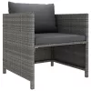  8 részes szürke polyrattan kerti bútorszett párnákkal