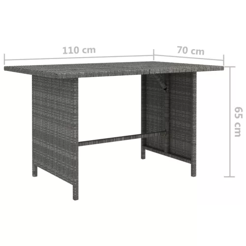  8 részes szürke polyrattan kerti bútorszett párnákkal