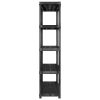  fekete műanyag 5 szintes tárolópolc 170 x 40 x 185 cm