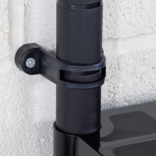  fekete műanyag 4 szintes tárolópolc 183 x 30,5 x 130 cm