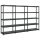  fekete műanyag 5 szintes tárolópolc 255 x 40 x 185 cm