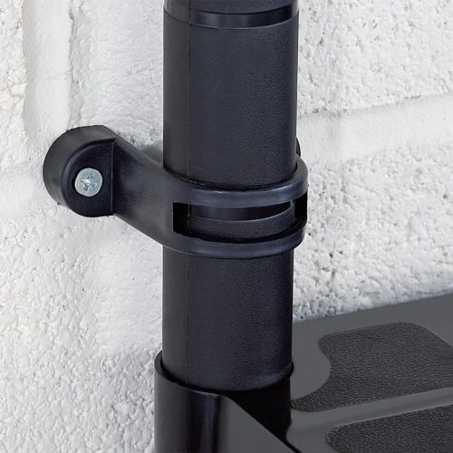  fekete műanyag 4 szintes tárolópolc 244 x 30,5 x 130 cm